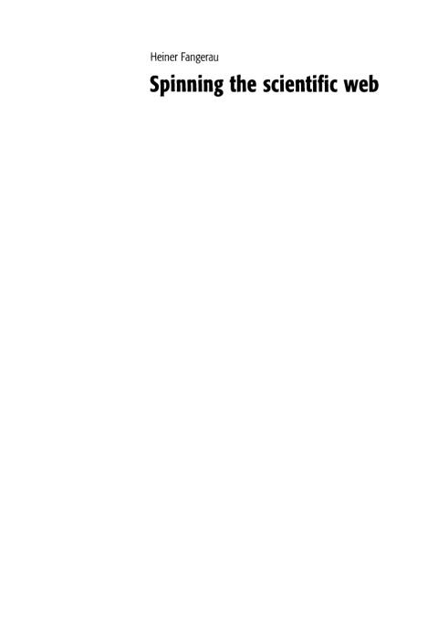 Cover image for book Spinning the scientific web