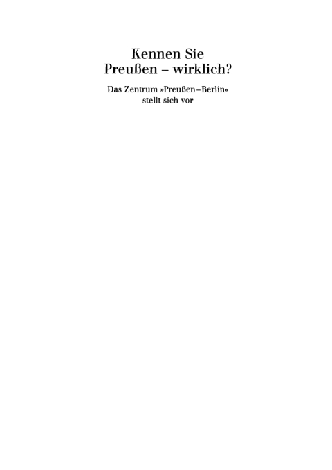 Cover image for book Kennen Sie Preußen - wirklich?