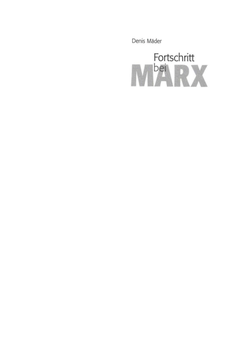 Cover image for book Fortschritt bei Marx