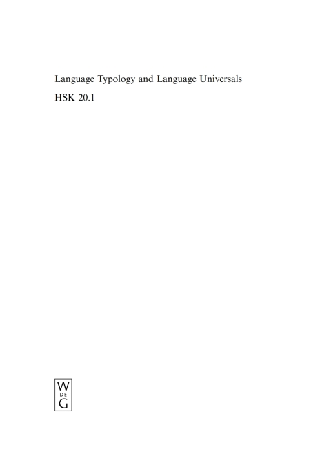 Cover image for book Language Typology and Language Universals / Sprachtypologie und sprachliche Universalien / La typologie des langues et les universaux linguistiques. 1. Halbband
