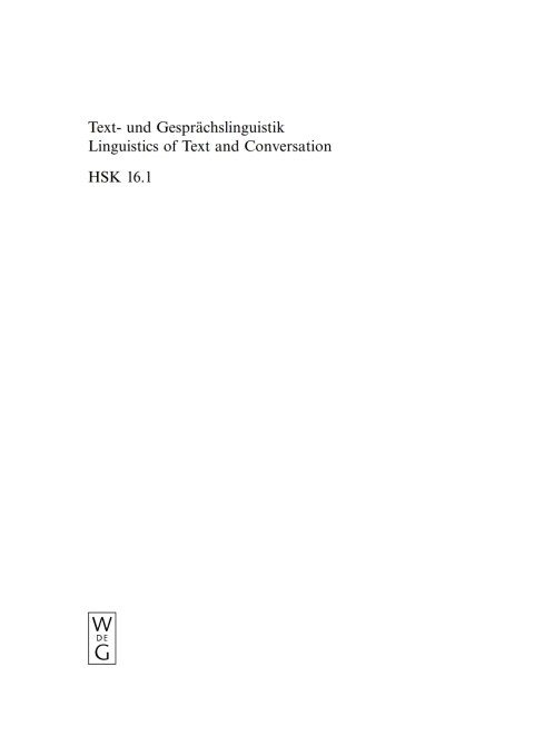 Cover image for book Text- und Gesprächslinguistik 1. Halbband