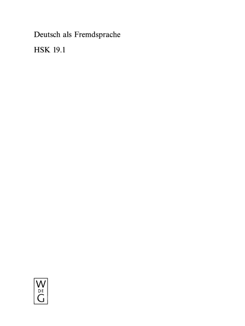 Cover image for book Deutsch als Fremdsprache. 1. Halbband