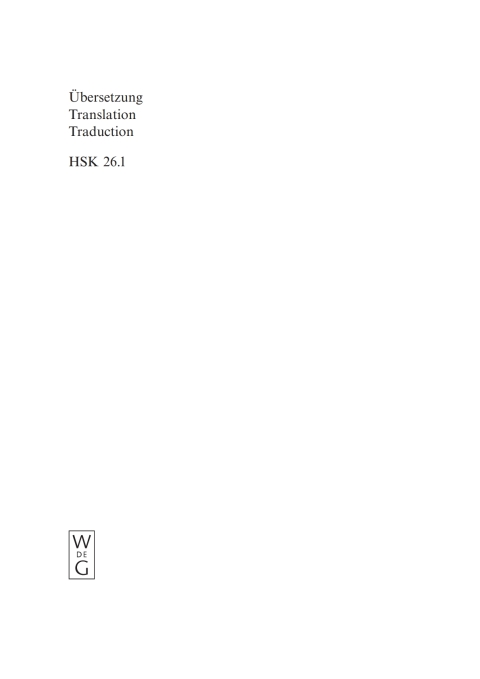 Cover image for book Übersetzung - Translation - Traduction. 1. Teilband