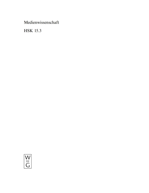 Cover image for book Medienwissenschaft. 3. Teilband