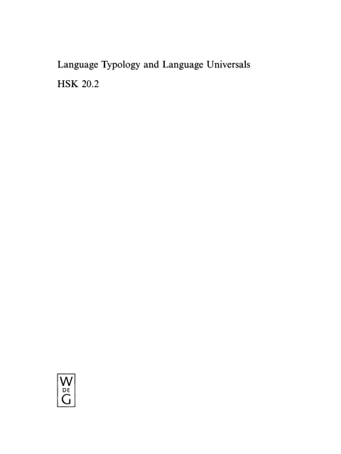 Cover image for book Language Typology and Language Universals 2.Teilband