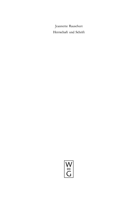 Cover image for book Herrschaft und Schrift