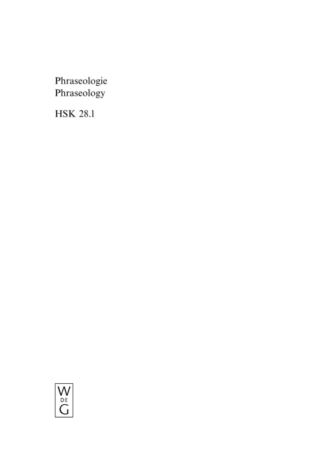 Cover image for book Phraseologie