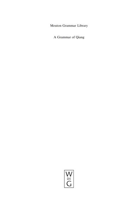 Cover image for book A Grammar of Qiang