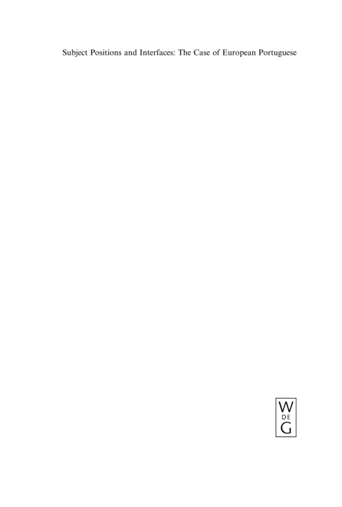 Cover image for book Subject Positions and Interfaces