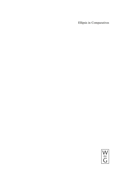 Cover image for book Ellipsis in Comparatives