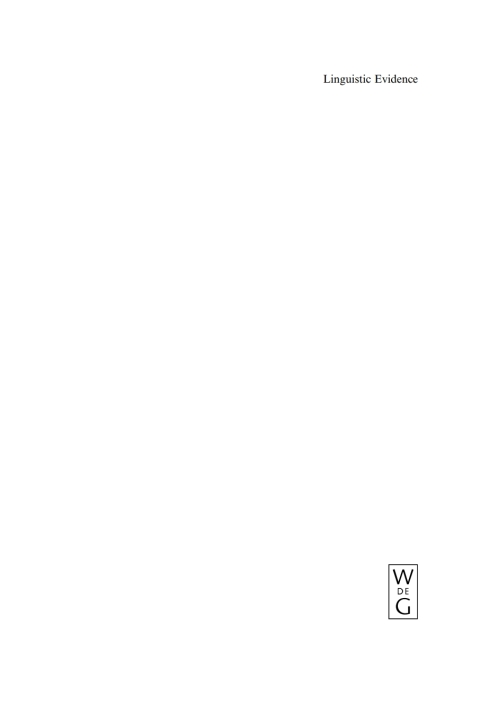 Cover image for book Linguistic Evidence