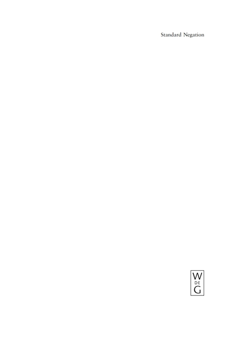 Cover image for book Standard Negation