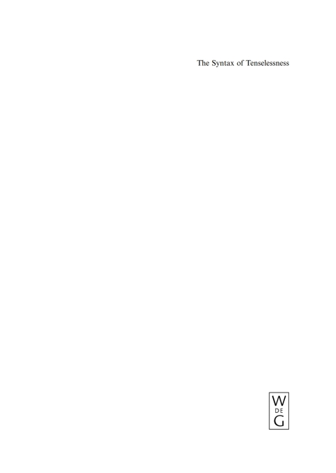 Cover image for book The Syntax of Tenselessness