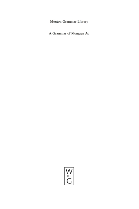 Cover image for book A Grammar of Mongsen Ao