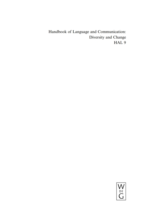 Cover image for book Handbook of Language and Communication: Diversity and Change