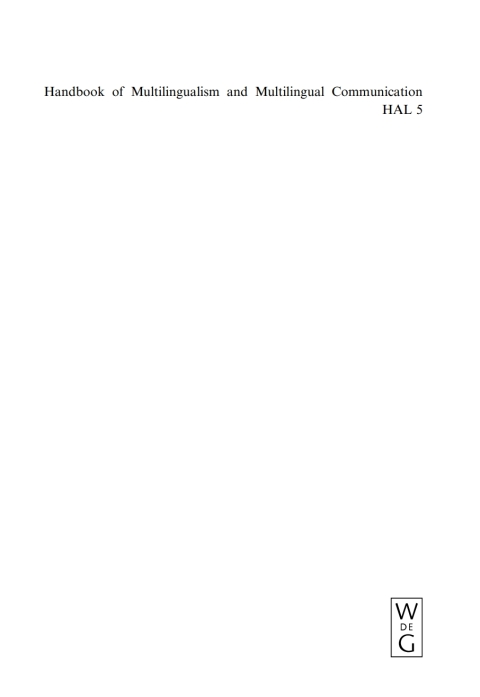 Cover image for book Handbook of Multilingualism and Multilingual Communication