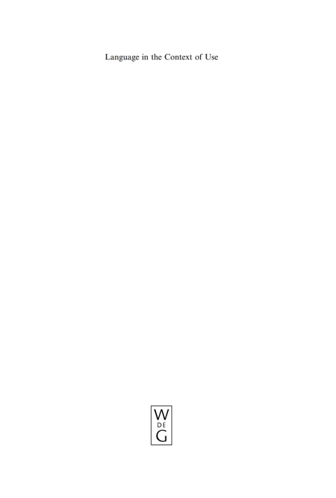Cover image for book Language in the Context of Use
