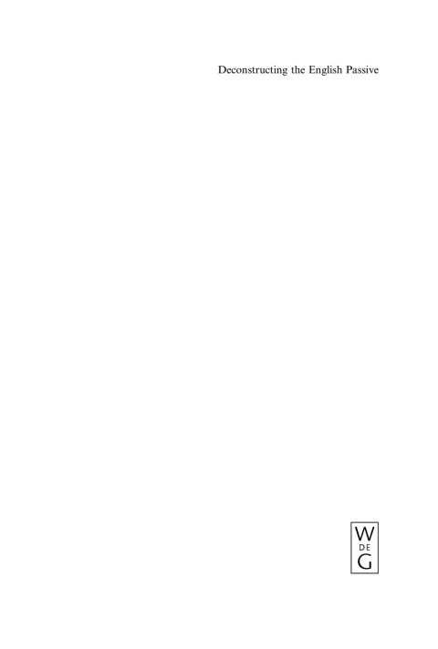 Cover image for book Deconstructing the English Passive