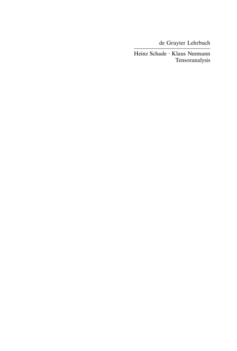 Tensoranalysis 