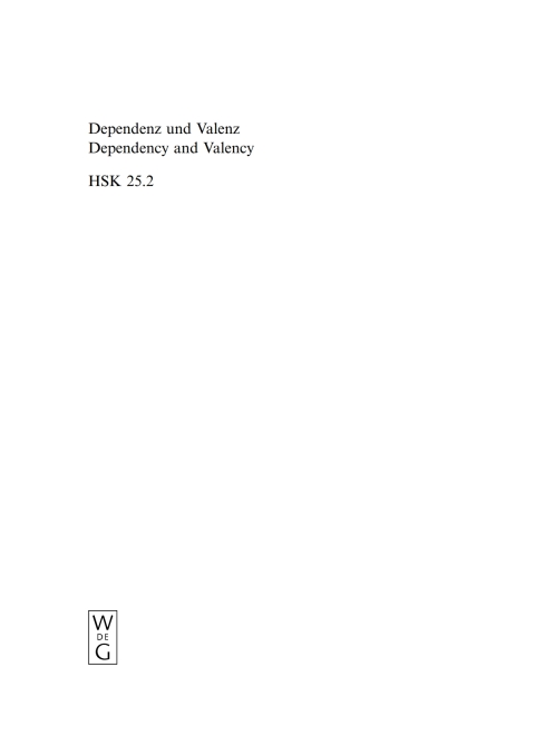 Cover image for book Dependenz und Valenz 2.Teilband