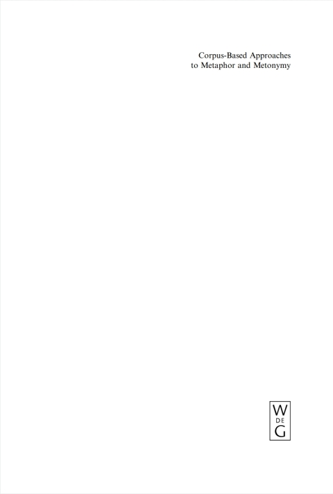 Cover image for book Corpus-Based Approaches to Metaphor and Metonymy