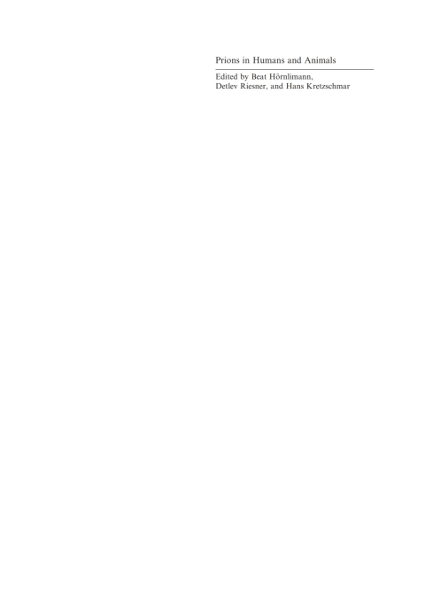 Cover image for book Prions in Humans and Animals
