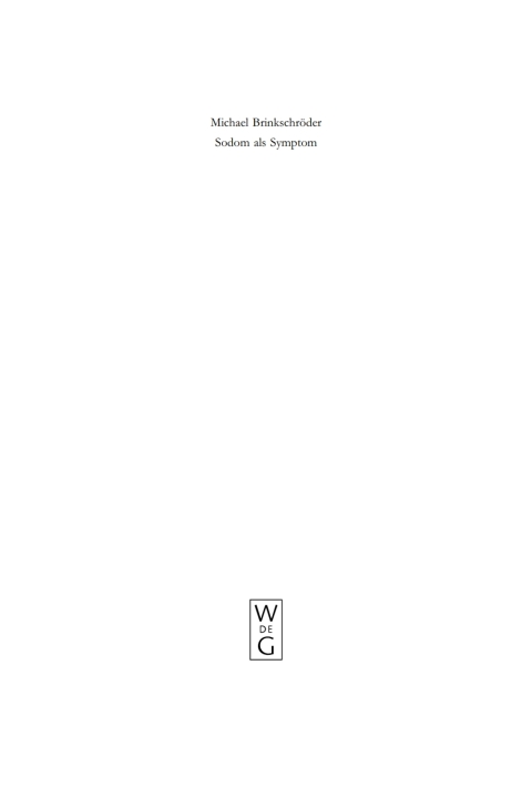 Cover image for book Sodom als Symptom
