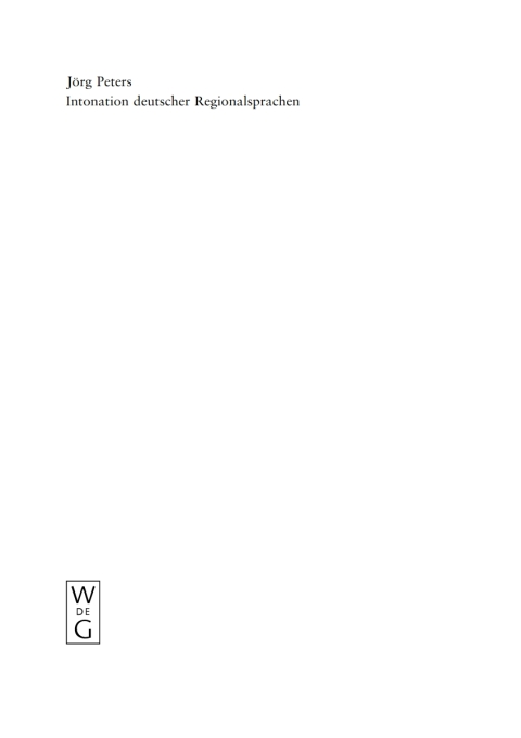 Cover image for book Intonation deutscher Regionalsprachen