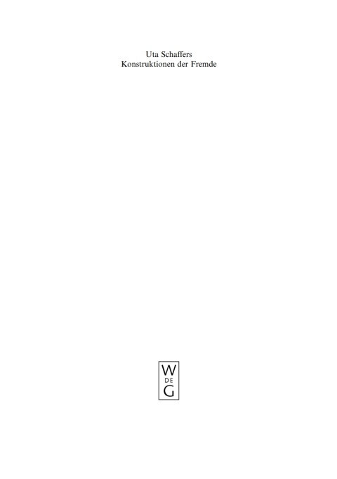 Cover image for book Konstruktionen der Fremde