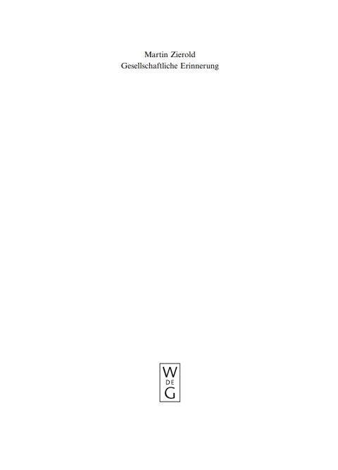 Cover image for book Gesellschaftliche Erinnerung