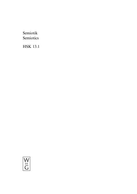Cover image for book Semiotik / Semiotics. 1. Teilband