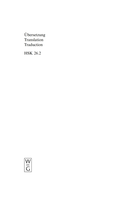 Cover image for book Übersetzung - Translation - Traduction. 2. Teilband