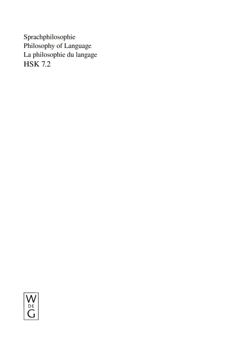 Cover image for book Sprachphilosophie / Philosophy of Language / La philosophie du langage. 2. Halbband