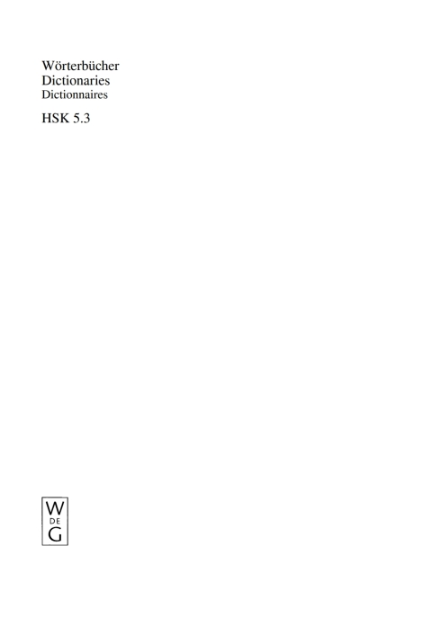 Cover image for book Wörterbücher / Dictionaries / Dictionnaires. 3. Teilband