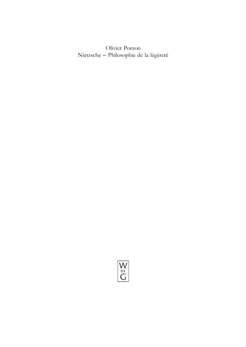 Cover image for book Nietzsche - Philosophie de la légèreté