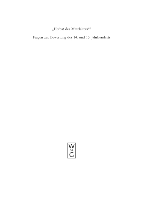 Cover image for book "Herbst des Mittelalters"?