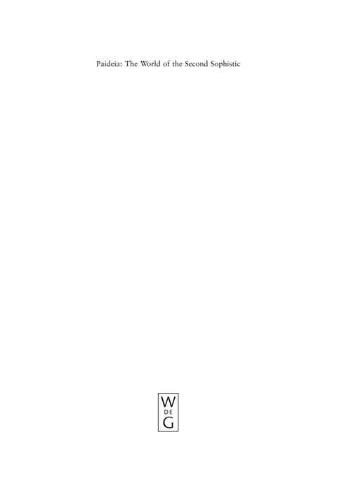 Cover image for book Paideia: The World of the Second Sophistic