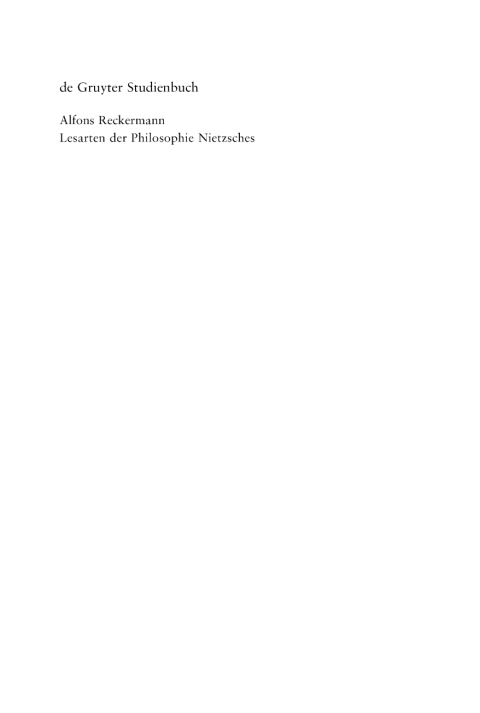 Cover image for book Lesarten der Philosophie Nietzsches
