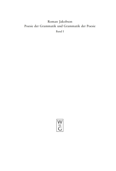 Cover image for book Poesie der Grammatik und Grammatik der Poesie