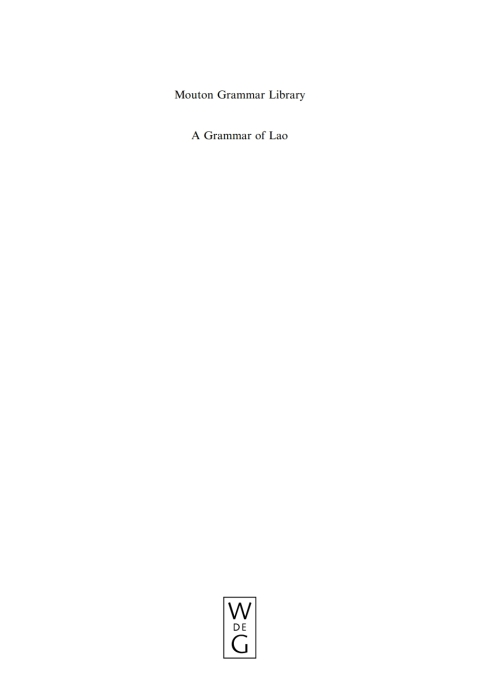 Cover image for book A Grammar of Lao