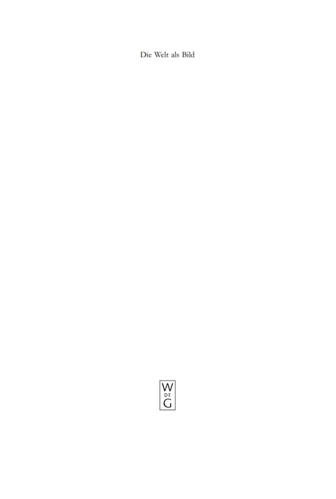 Cover image for book Die Welt als Bild