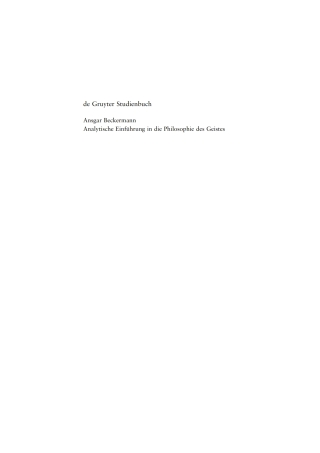 Analytische Einführung in die Philosophie des Geistes