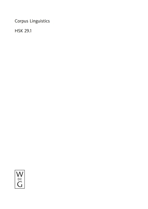 Cover image for book Corpus Linguistics. Volume 1