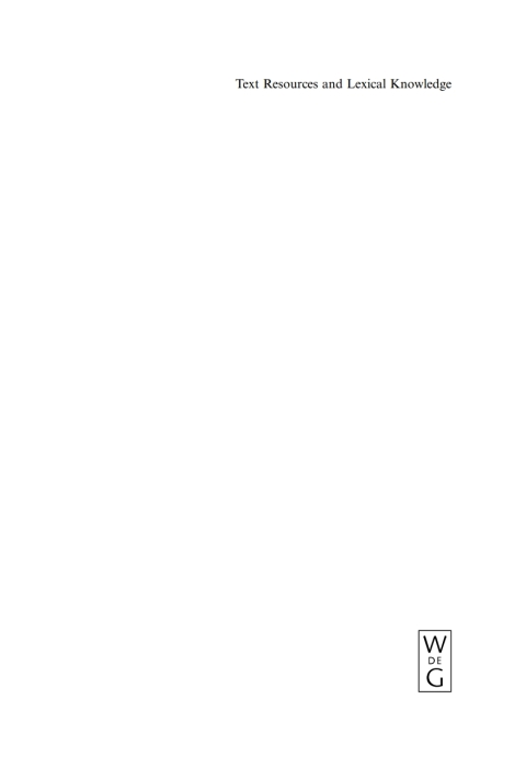 Cover image for book Text Resources and Lexical Knowledge