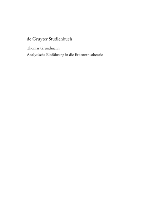 Cover image for book Analytische Einführung in die Erkenntnistheorie