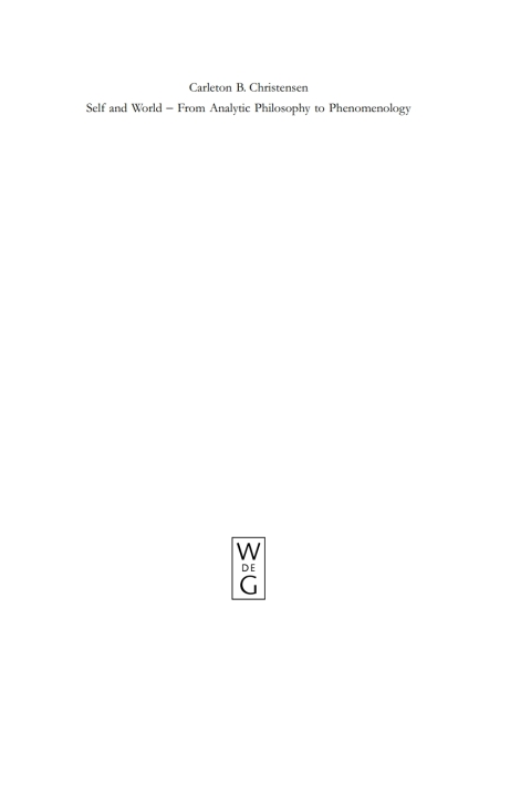 Cover image for book Self and World