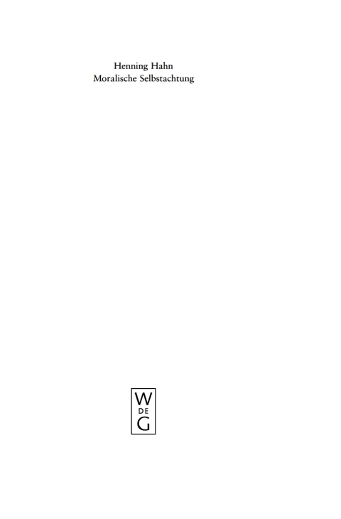 Cover image for book Moralische Selbstachtung