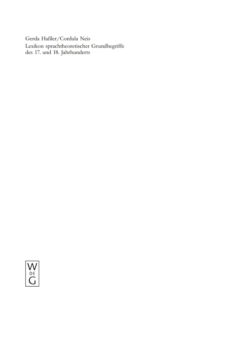 Cover image for book Lexikon sprachtheoretischer Grundbegriffe des 17. und 18. Jahrhunderts