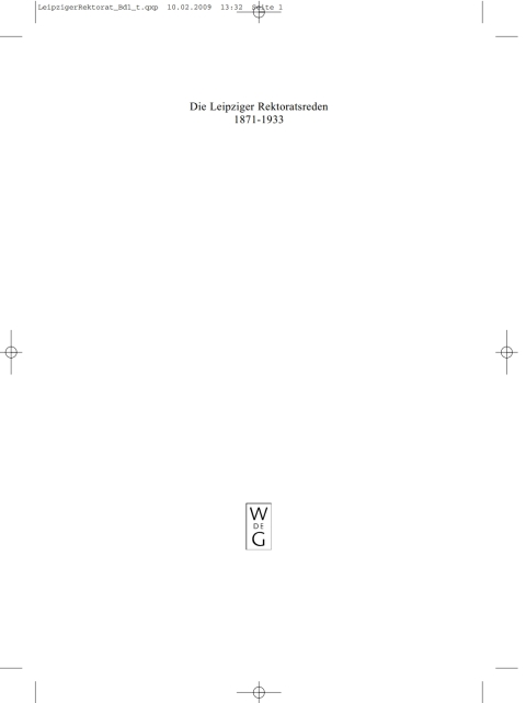 Cover image for book Die Leipziger Rektoratsreden 1871-1933