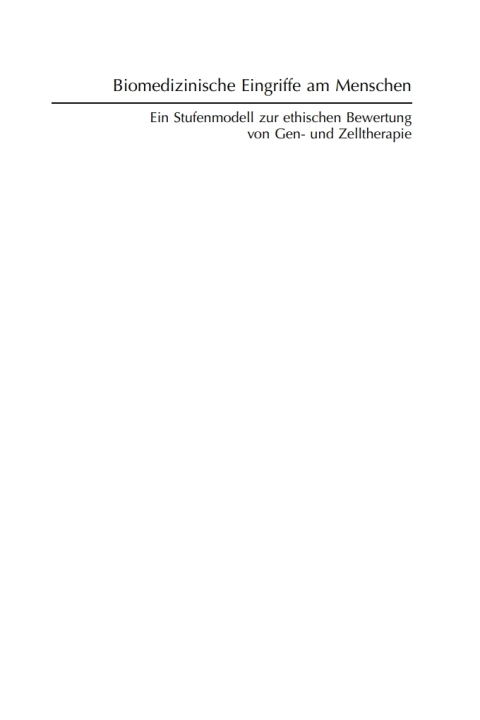 Cover image for book Biomedizinische Eingriffe am Menschen
